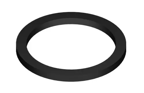 Schwarze Dichtung von Bosch, ringförmig und flach, mit gleichmäßiger Breite, auf hellem Hintergrund.